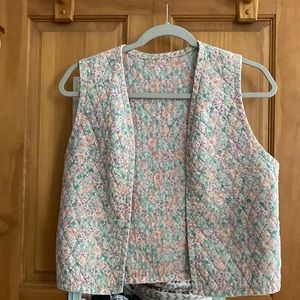 Quilted floral vest